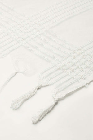 Buy Art Silk Woven Dupatta in White Online - Front