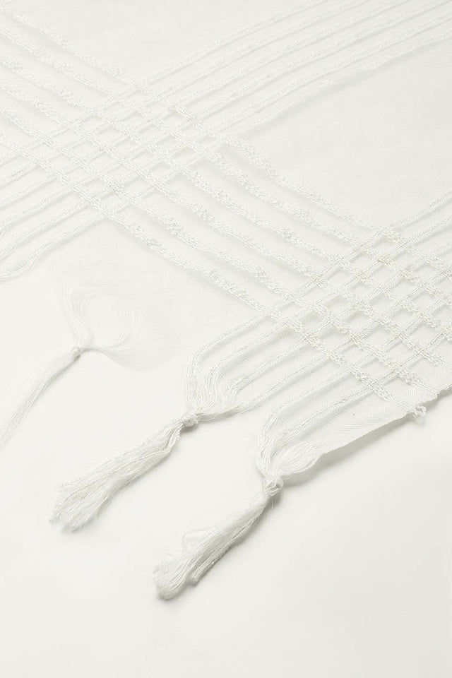 Buy Art Silk Woven Dupatta in White Online - Front