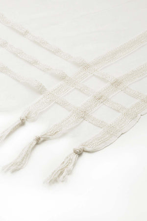 Buy ART SILK Woven Dupatta in White Online - Front