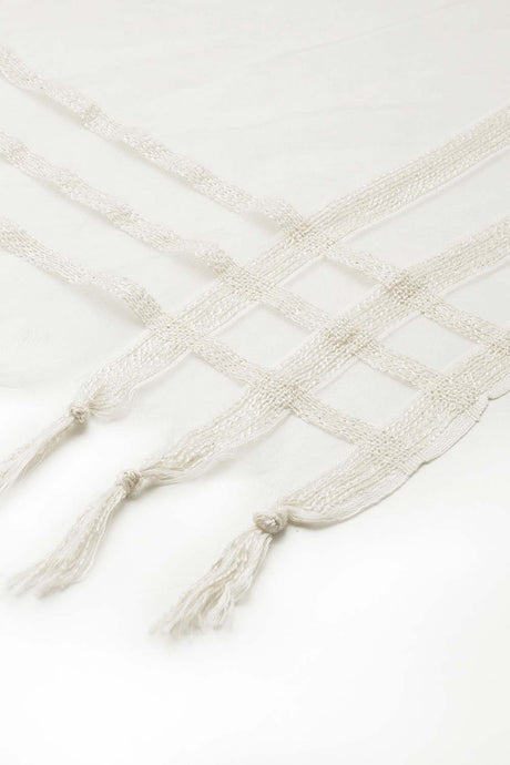Buy ART SILK Woven Dupatta in White Online - Front