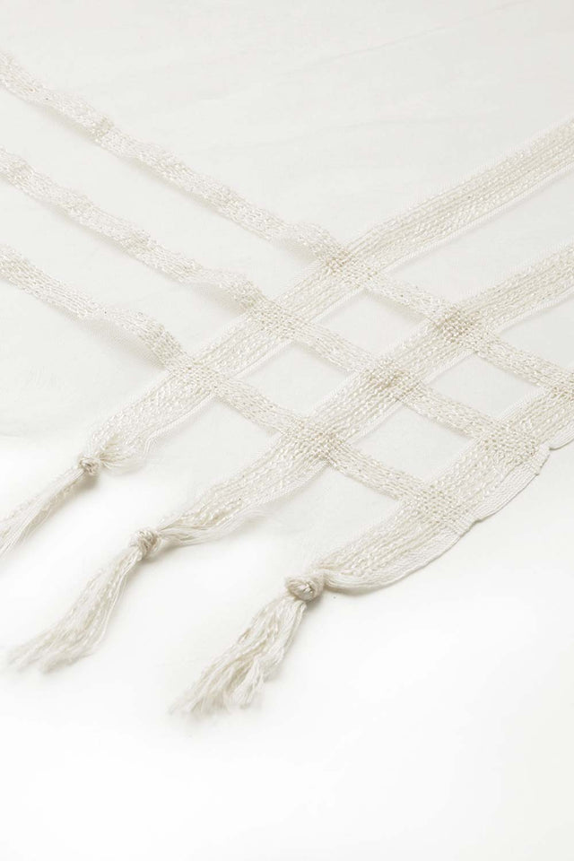 Buy ART SILK Woven Dupatta in White Online - Front