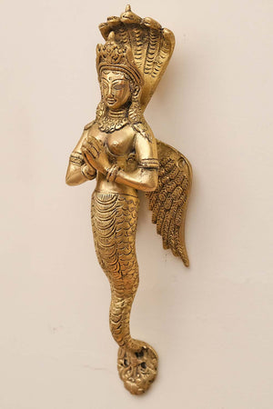 Brass  Nag Kanya Door Handle Pair