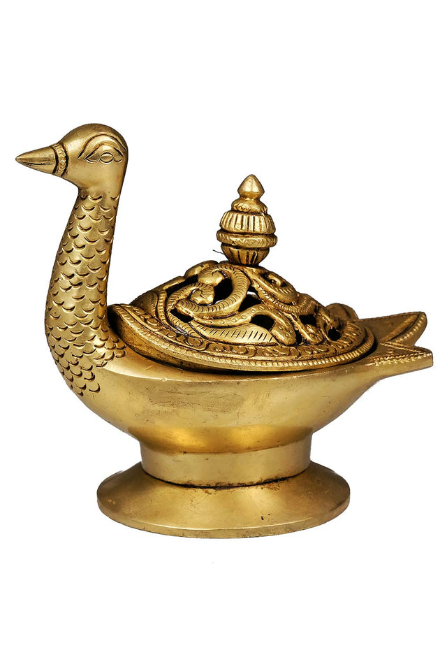 Brass Swan Dhoop Burner, Incense Holder