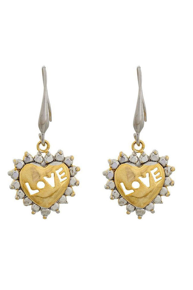 Buy Women's Alloys Earring in Gold and White Online