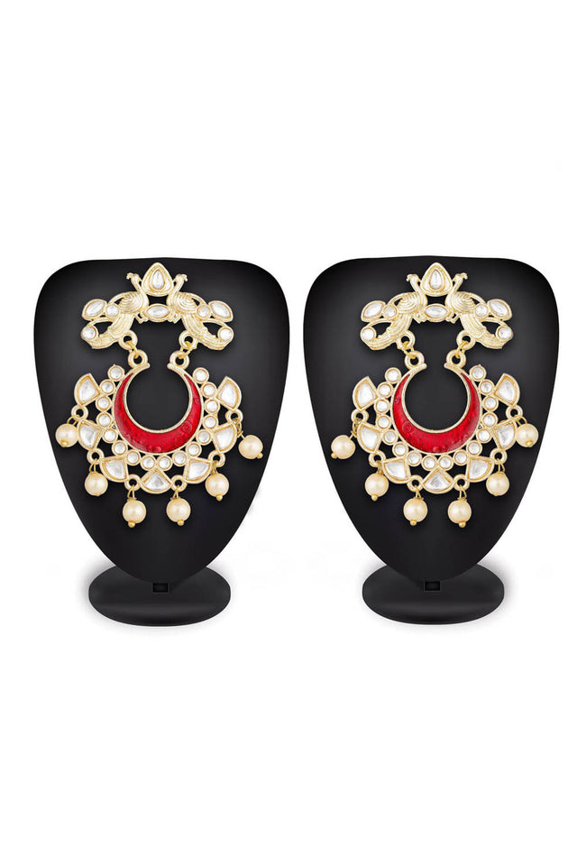 Women's Alloy Earrings In Red And White