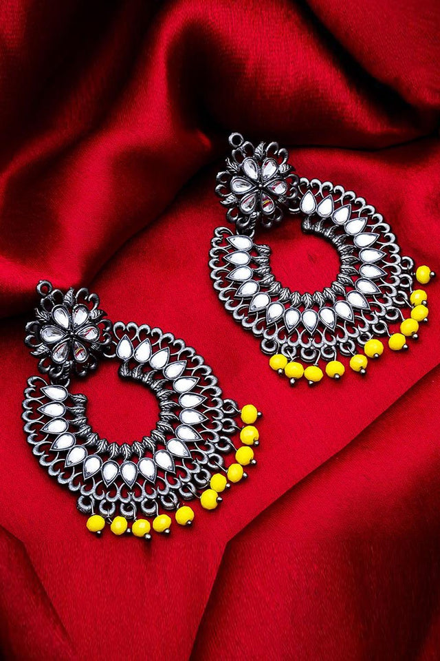 Buy Luxor Women's Oxidized Silver Chandelier Earrings in Silver Online