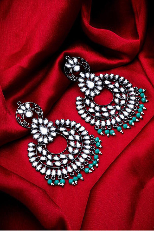 The Luxor Women's Oxidised Silver Chandelier Earrings in Silver