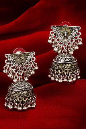 Women's Alloy Jhumka Earrings In Silver