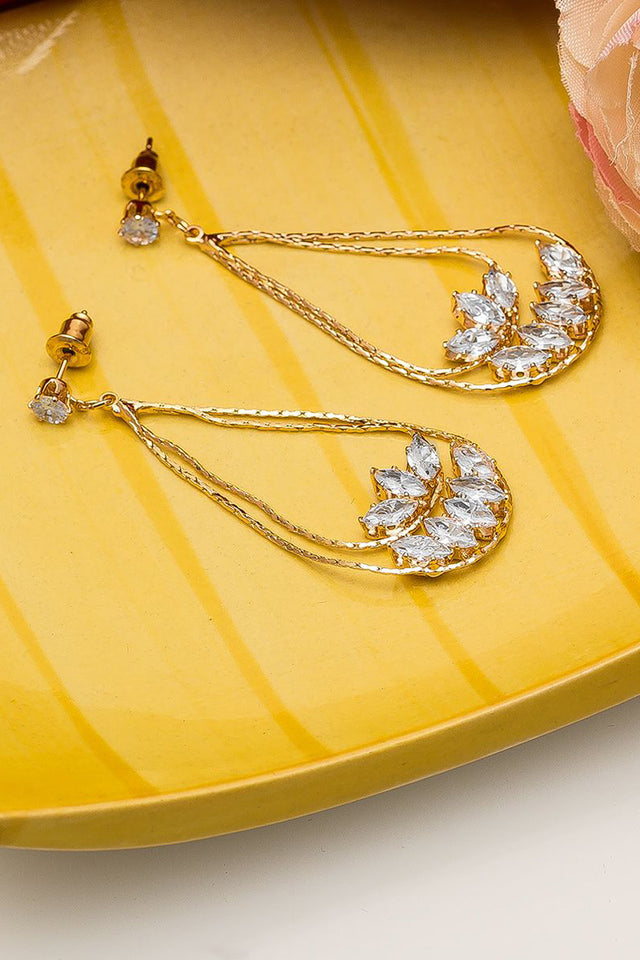 Buy Women's Alloy Large Dangle Earrings in Gold Online