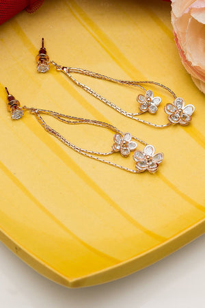 Buy Women's Alloy Drop Earrings in Gold Online 