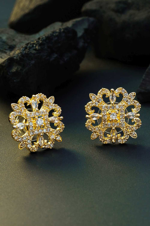 Buy Women's Alloy Stud Earrings in Gold