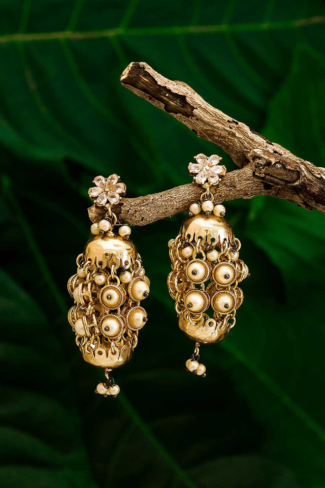 Buy Women's Alloy Jhumka Earrings in Gold