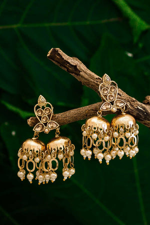 Buy Women's Alloy Jhumka Earrings in Gold