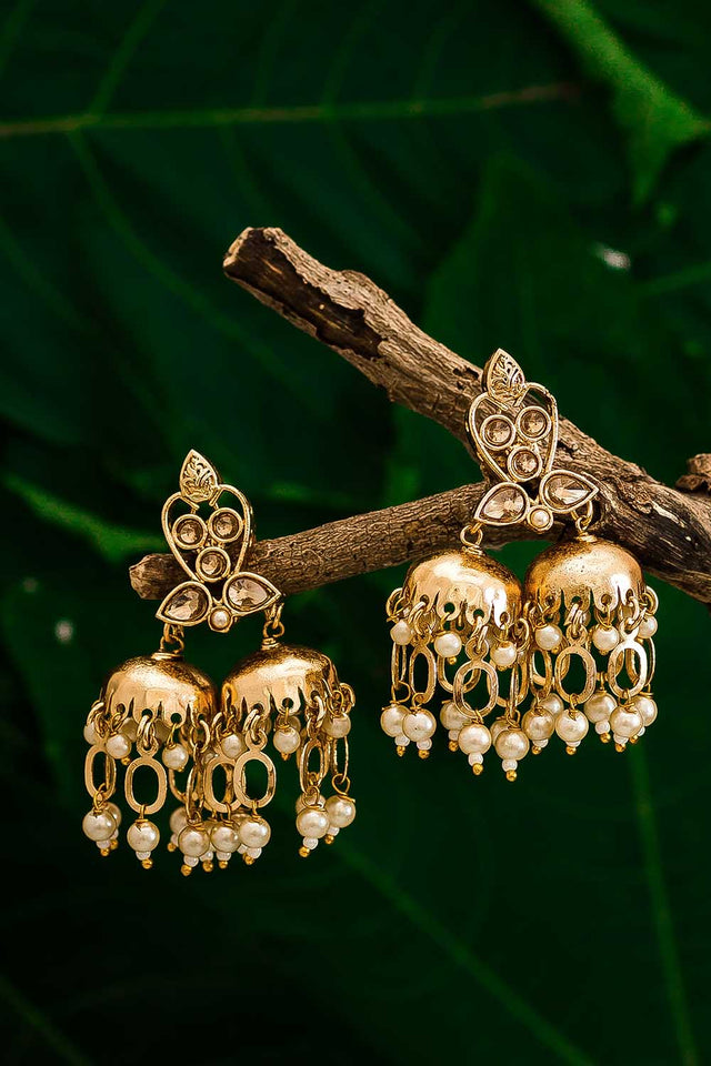 Buy Women's Alloy Jhumka Earrings in Gold