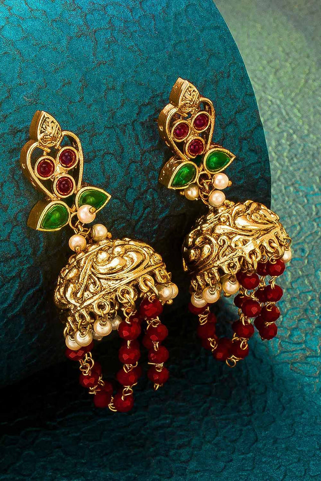 Buy Women's Alloy Jhumka Earrings in Gold