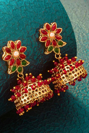 Buy Women's Alloy Jhumka Earrings in Gold