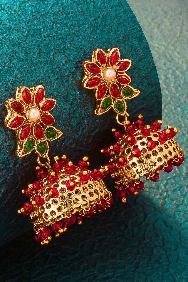 Buy Women's Alloy Jhumka Earrings in Gold