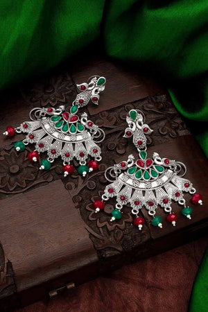 Buy Women's Oxidized Large Dangle Earrings In Multi Color
