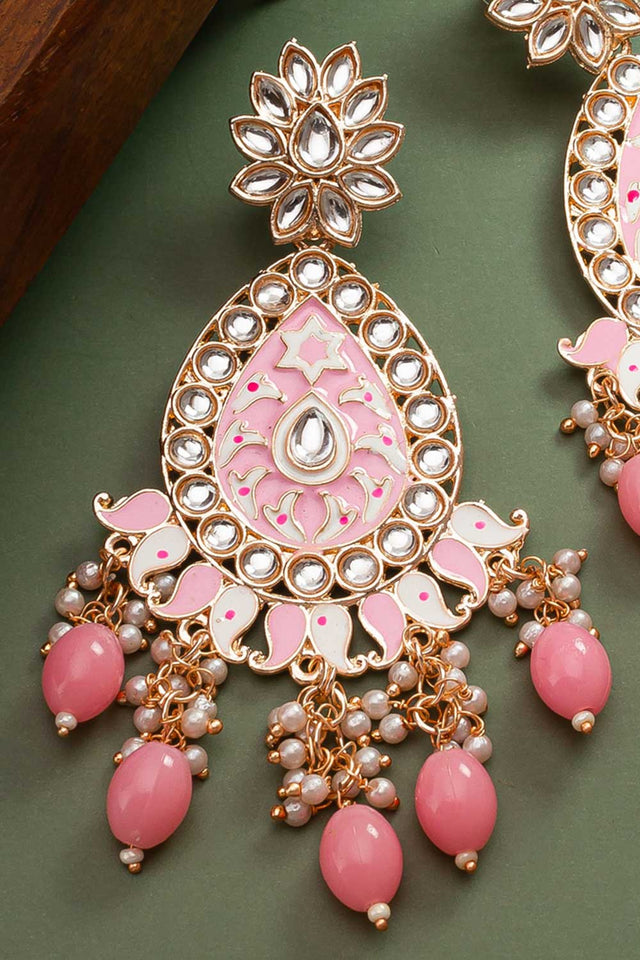 Gold Plated Spherical Pearl Chandbali Earrings (ER-3586)