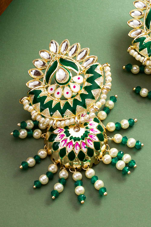 Gold Plated Pearl Chandbali Earrings