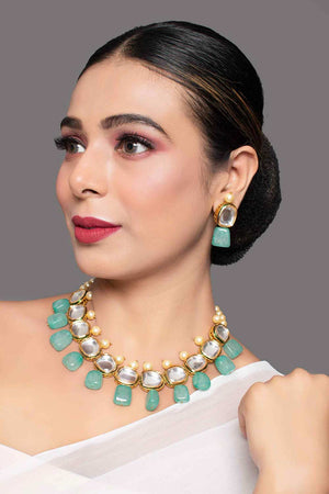 Handcrafted Kundan Necklace Set (FEMBD011)