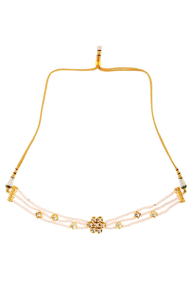 White Gold Tone Kundan Onyx Choker (FEMCH007)