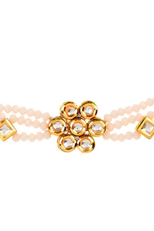 White Gold Tone Kundan Onyx Choker (FEMCH007)