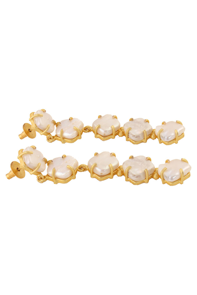 Fresh Water Pearl Long Earrings (FEMCJ002)