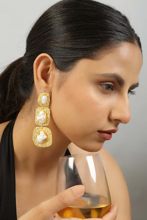 Baroque Pearl Statement Earrings (FEMCJ008)