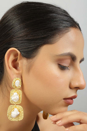 Baroque Pearl Statement Earrings (FEMCJ008)