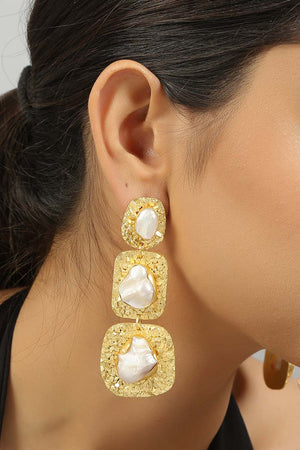 Baroque Pearl Statement Earrings (FEMCJ008)