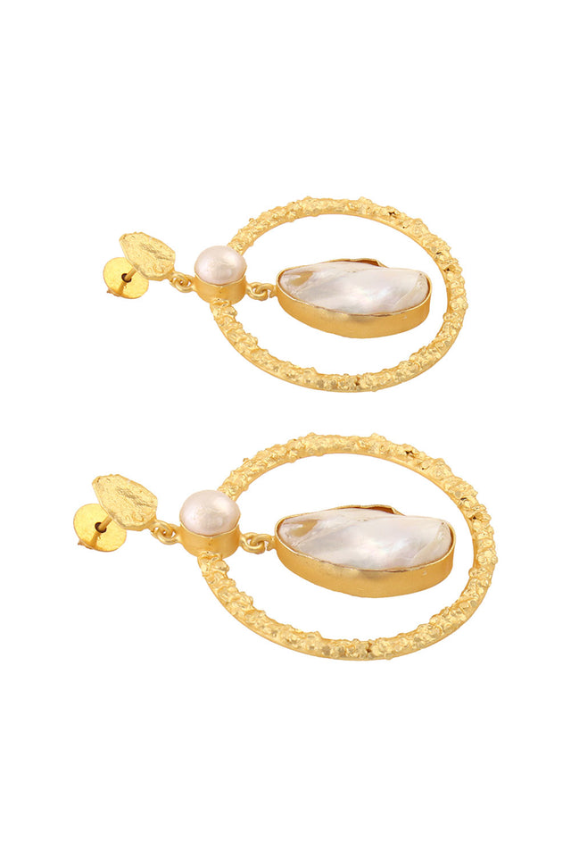 Baroque Pearl Contemporary Earrings (FEMCJ010)