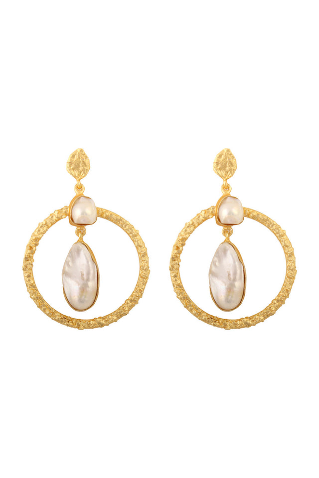 Baroque Pearl Contemporary Earrings (FEMCJ010)