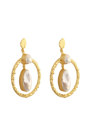 Baroque Pearl Contemporary Earrings (FEMCJ010)