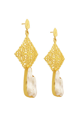 Baroque Pearl Drop Earrings (FEMCJ015)