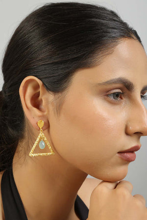 Contemporary Mona Lisa Stone Earrings (FEMCJ016)