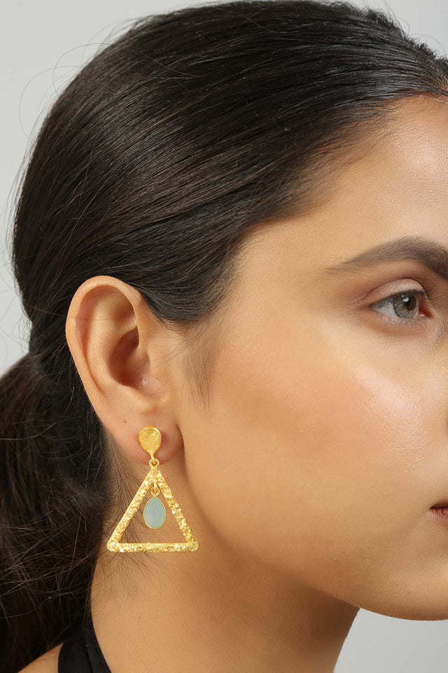 Contemporary Mona Lisa Stone Earrings (FEMCJ016)
