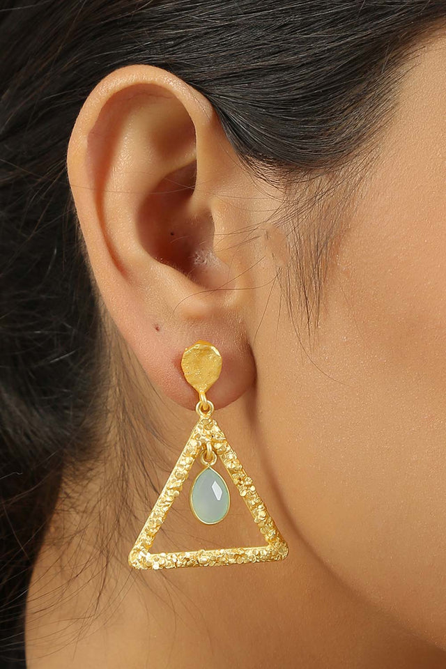 Contemporary Mona Lisa Stone Earrings (FEMCJ016)