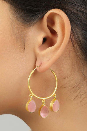 Gold Plated Handcrafted Brass Hoop Earrings (FEMCJ021)