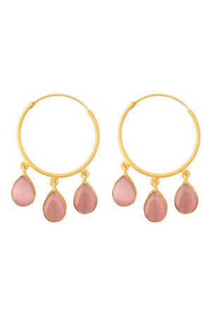 Gold Plated Handcrafted Brass Hoop Earrings (FEMCJ021)