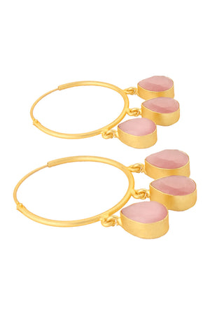 Gold Plated Handcrafted Brass Hoop Earrings (FEMCJ021)