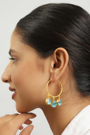 Contemporary Gold Hoop Earrings (FEMCJ022)