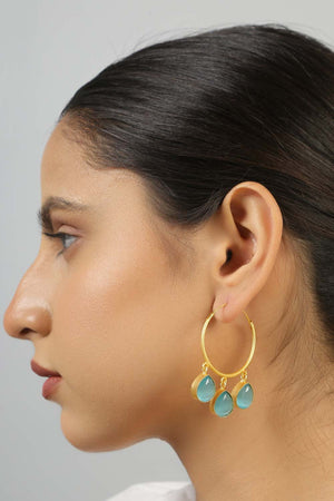 Contemporary Gold Hoop Earrings (FEMCJ022)