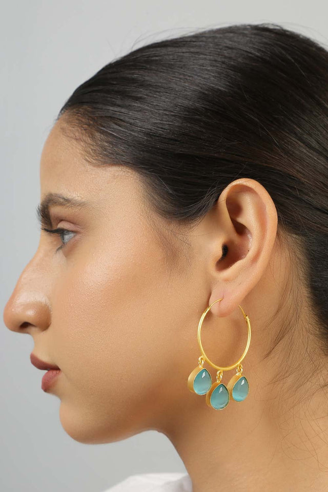 Contemporary Gold Hoop Earrings (FEMCJ022)