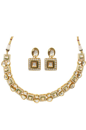 Handcrafted Kundan Necklace With Earrings