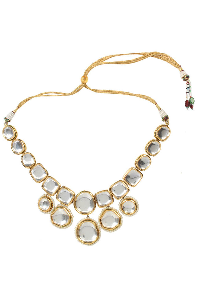 Kundan Inspired Necklace With Earrings (FEMDW008)