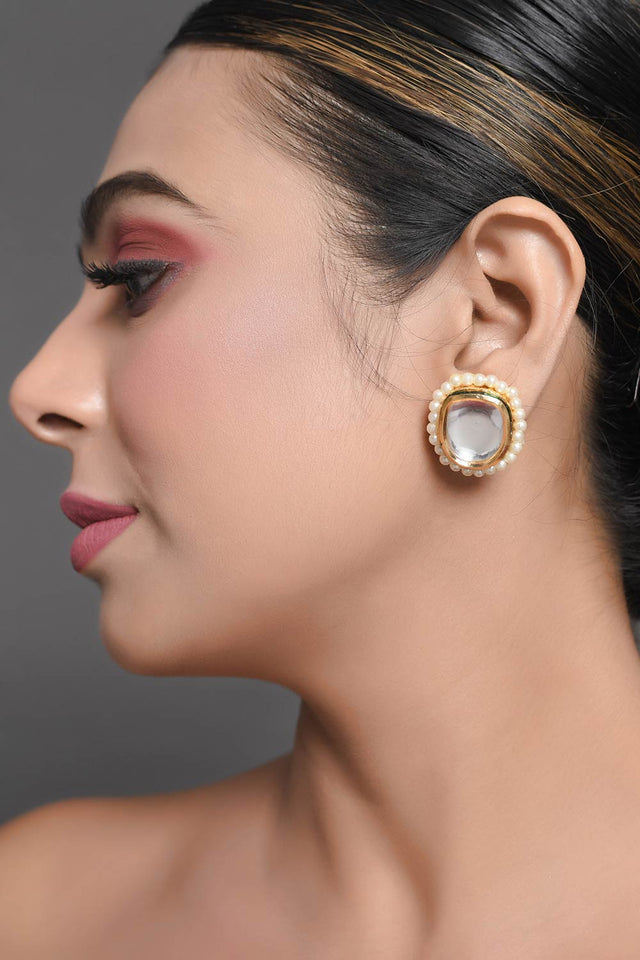 Pearl Beaded Kundan Stud (FEMDW009)