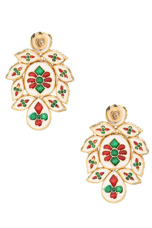 Handcrafted Kundan Embellished Kundan Earrings (FEMDW013)