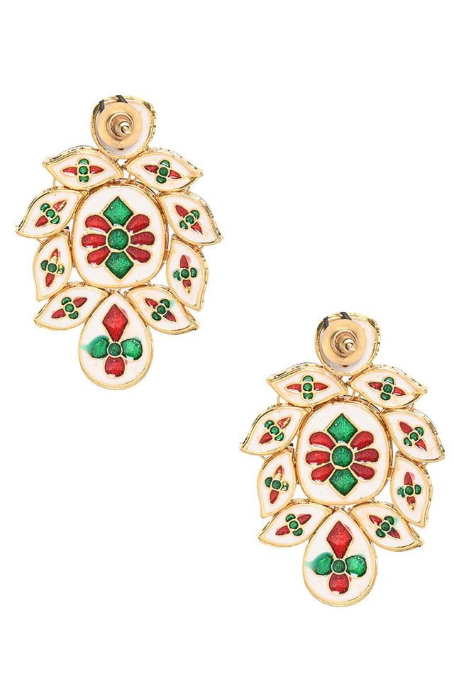 Handcrafted Kundan Embellished Kundan Earrings (FEMDW013)