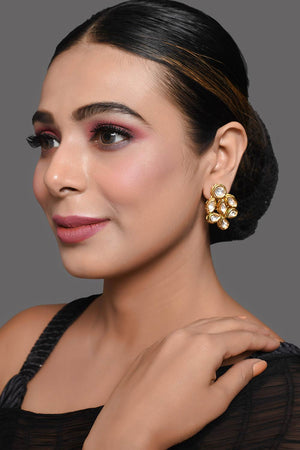 Gold Tone Handcrafted Kundan Earrings (FEMDW025)